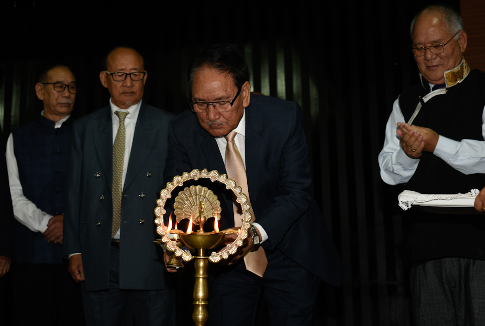 LIGHTING DIYA BY DR. JORAM BEGI,(SCIC) ON STATE CONVENTION ON RIGHT TO INFORMATION (RTI) ACT, 2005-CUM-THE 13TH FOUNDATION DAY CELEBRATION-2019